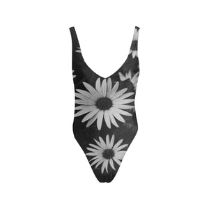 Black and White Daisy Swimsuit