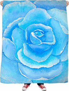 Blue Roselitt Fleece Blanket