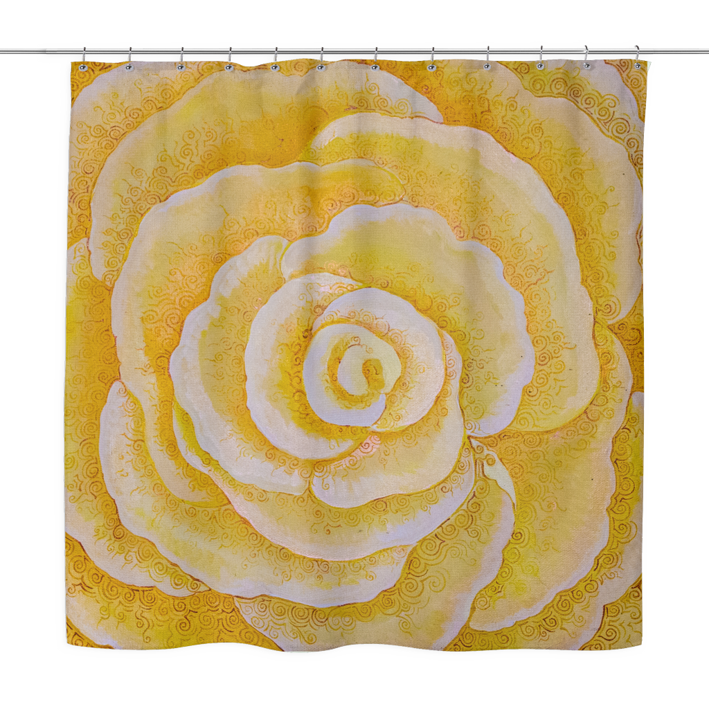 Yellow Roselitt Shower Curtain