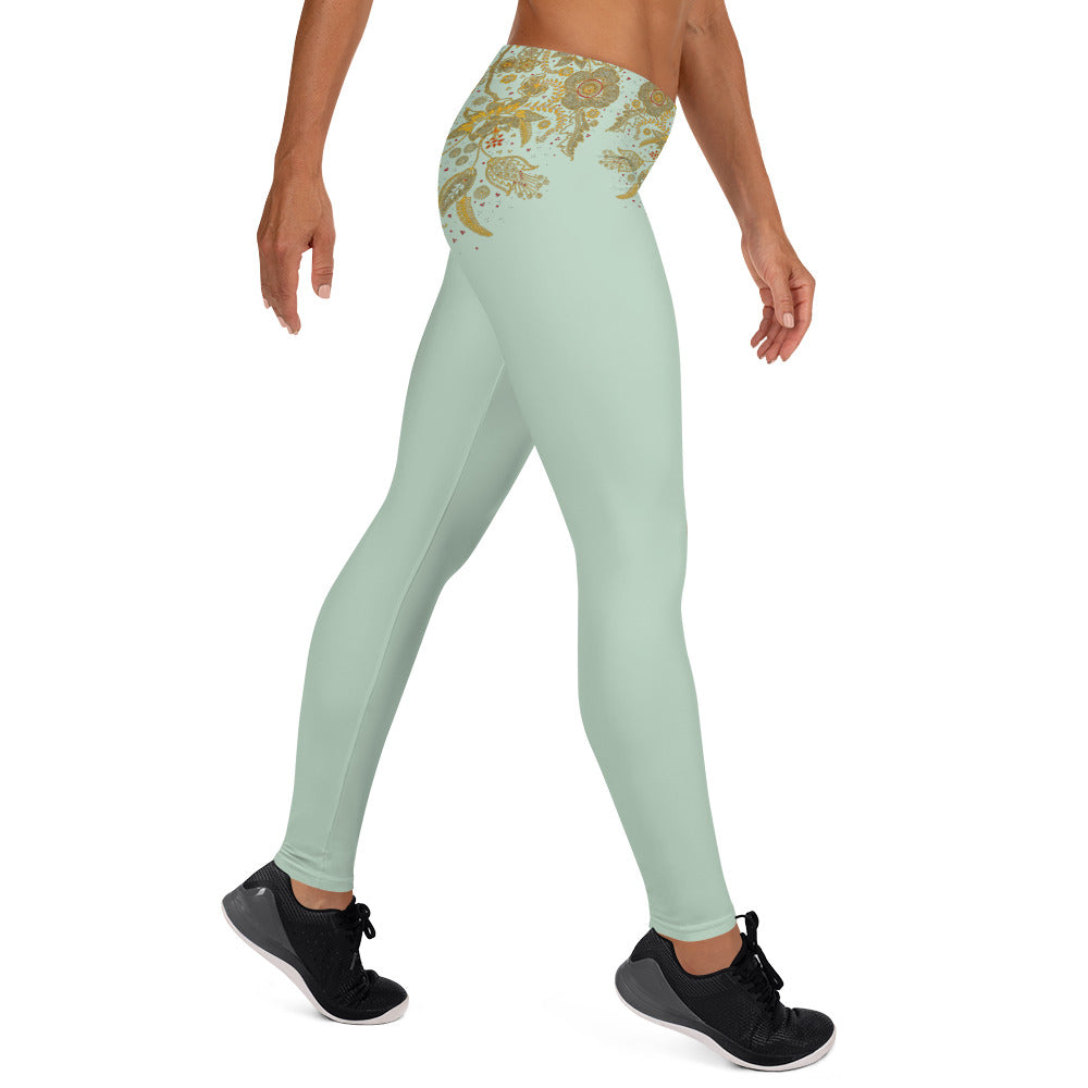 Mint Green Henna Waist Leggings