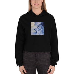 Wolf Moonlit Crop Hoodie