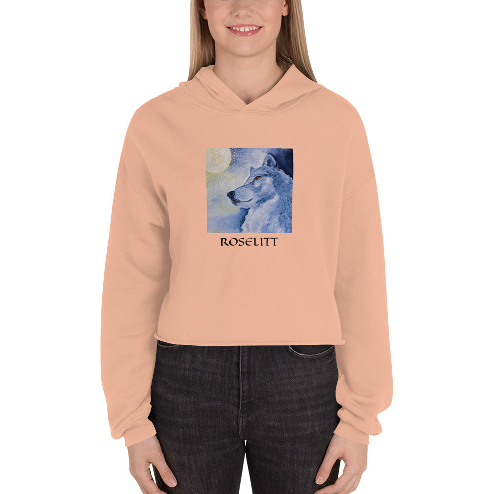 Wolf Moonlit Crop Hoodie