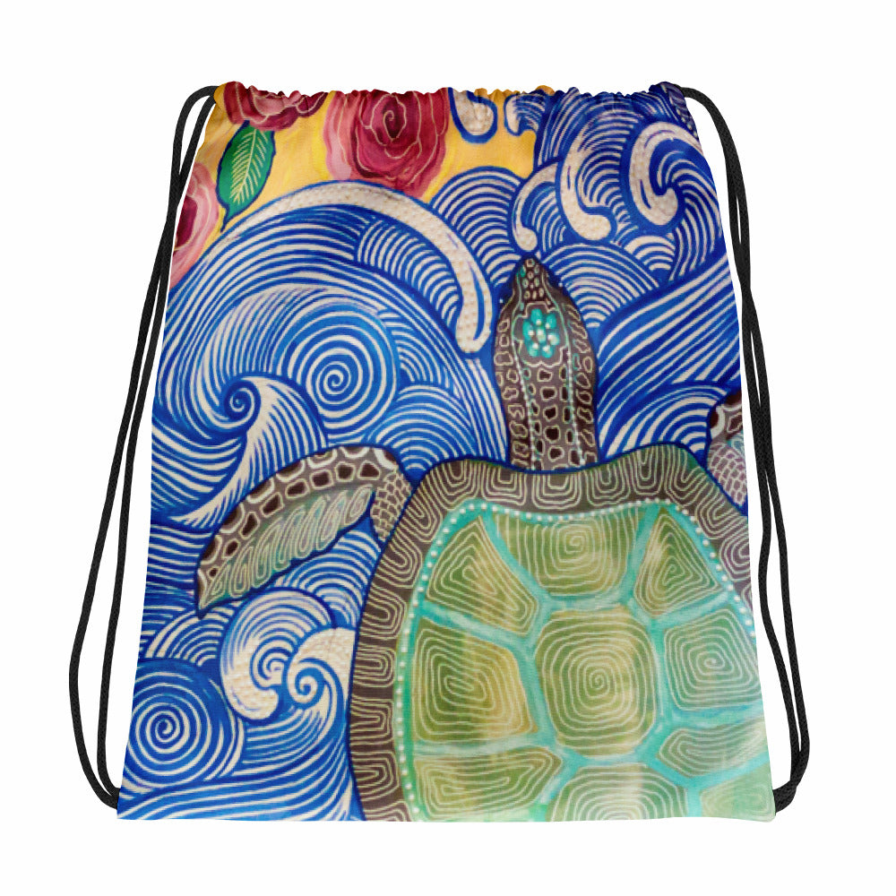 Roselitt Sea Turtle Drawstring bag