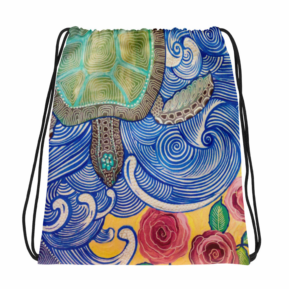 Roselitt Sea Turtle Drawstring bag