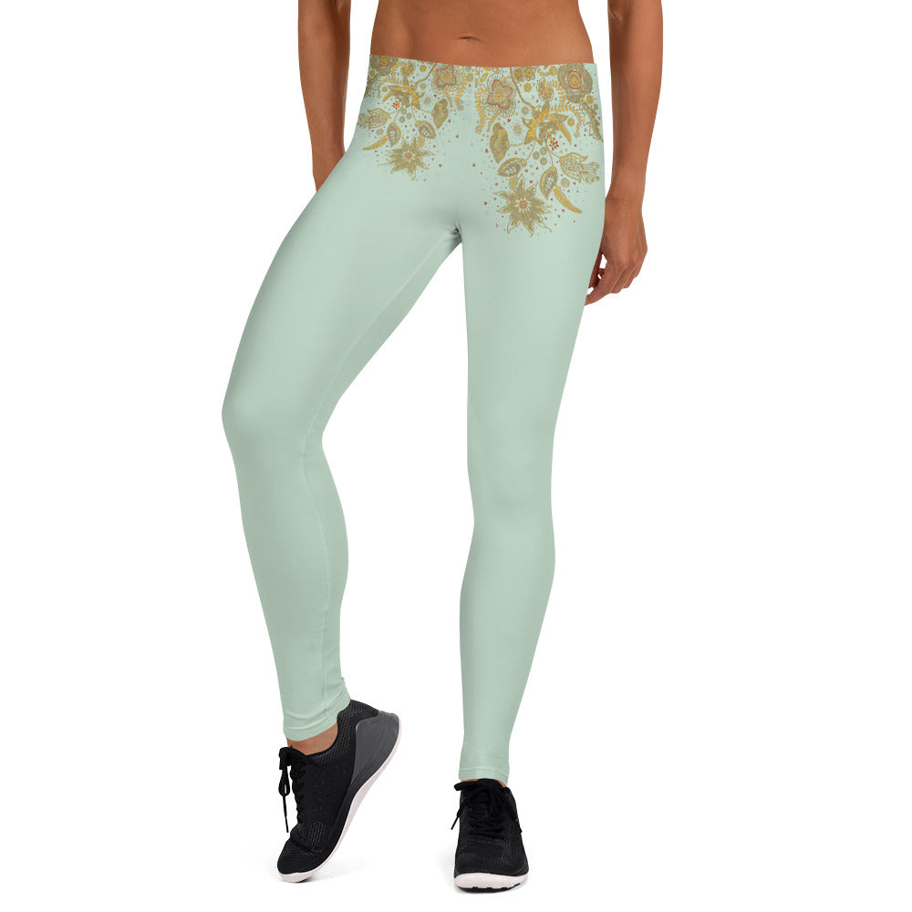 Mint Green Henna Waist Leggings