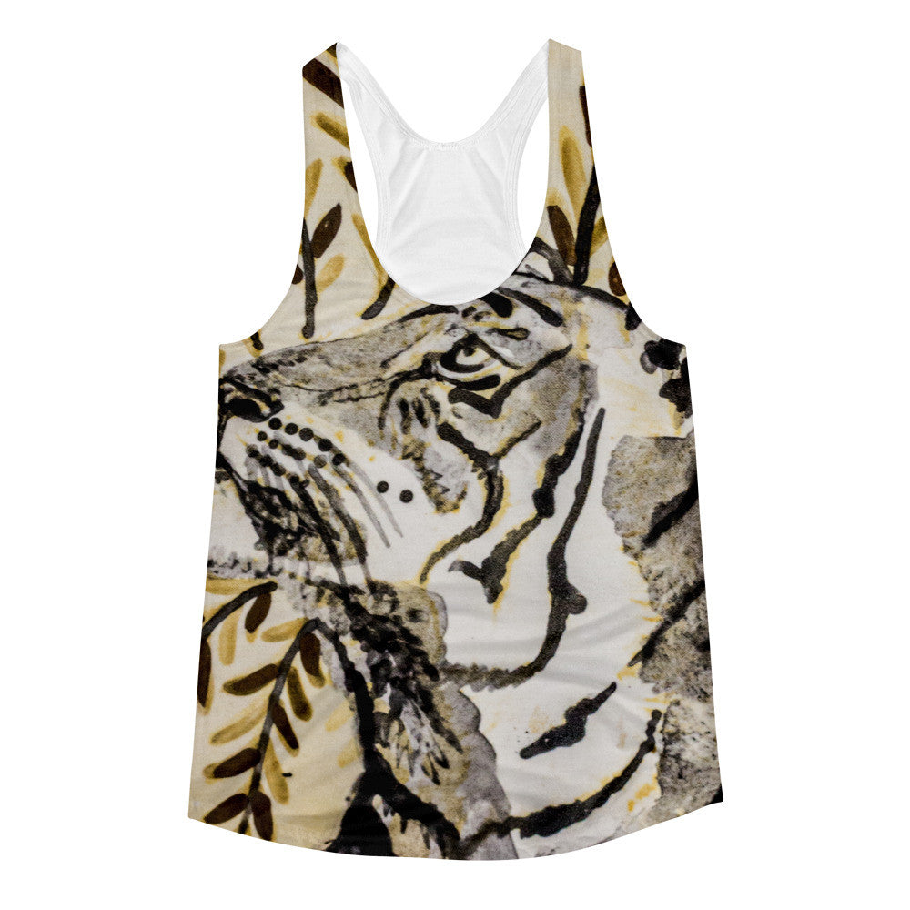 Women's Roselitt Abstract Tiger Racerback Tank