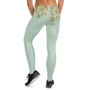 Mint Green Henna Waist Leggings